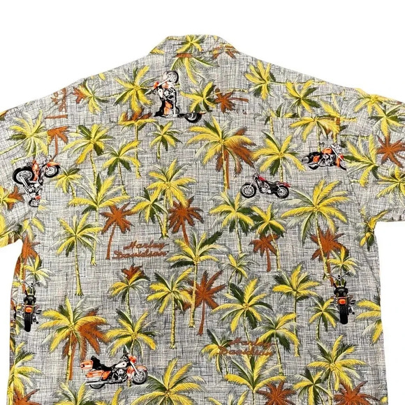 Harley-Davidson Hawaiian Tropical Print Button Down Shirt 100% Cotton Men's L - Picture 7 of 9